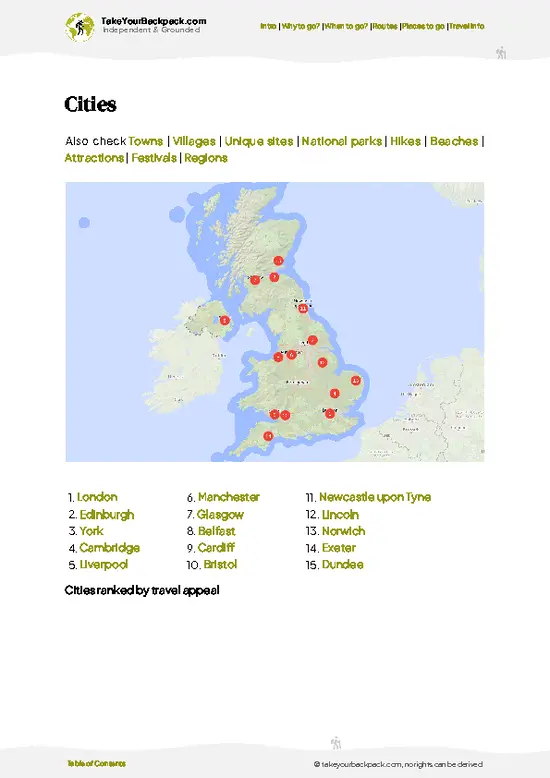 example page 6 from our offline Travel Guide for United Kingdom